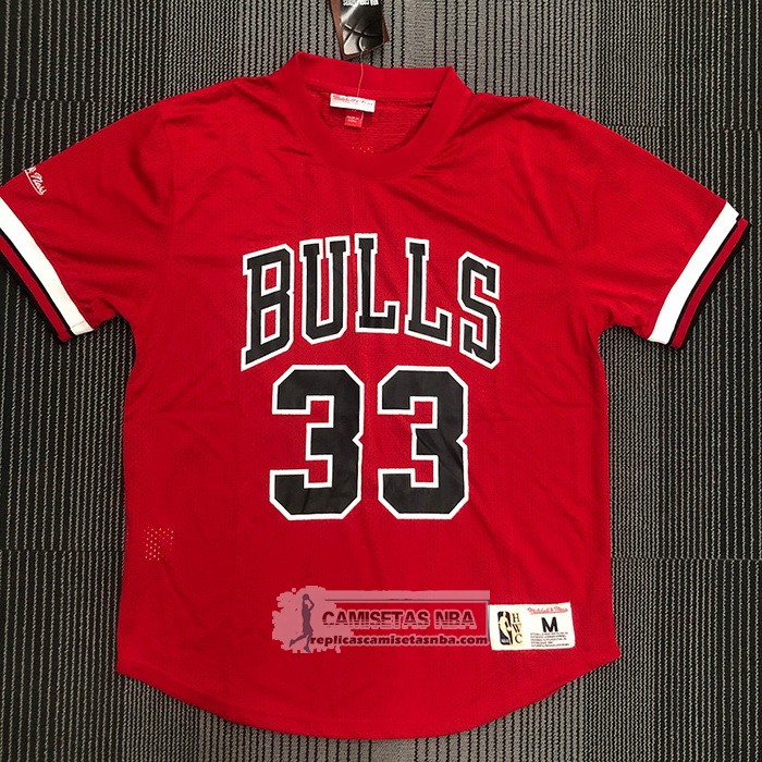 Camiseta Manga Corta Chicago Bulls Scottie Pippen NO 33 Rojo